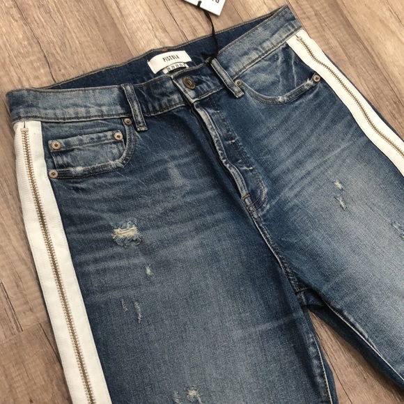 PISTOLA CHARLIE HIGH RISE STRAIGHT LEG, My Way, Side white zipper, Raw hem ๐ - Picture 7 of 17